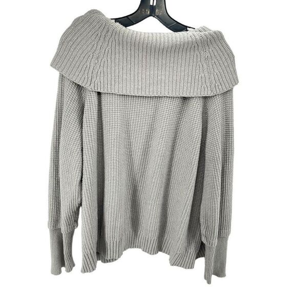41 Hawthorn Womens Pullover Sweater Cowl Neck Thumbhole Knit Ribbed Gray 3X - Picture 3 of 10